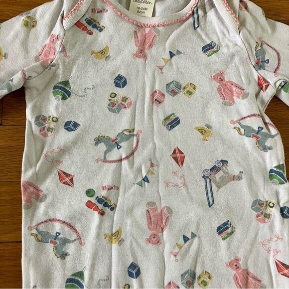 Baby Boden Mini Pink Yellow Stripes Floral Cotton Long Sleeve Bodysuits 18-24 - Picture 9 of 16